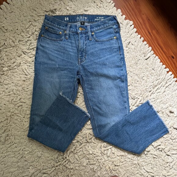 J. Crew Denim - EUC J. Crew 9” Demi Boot Crop Jean Medium Blue Sz 25